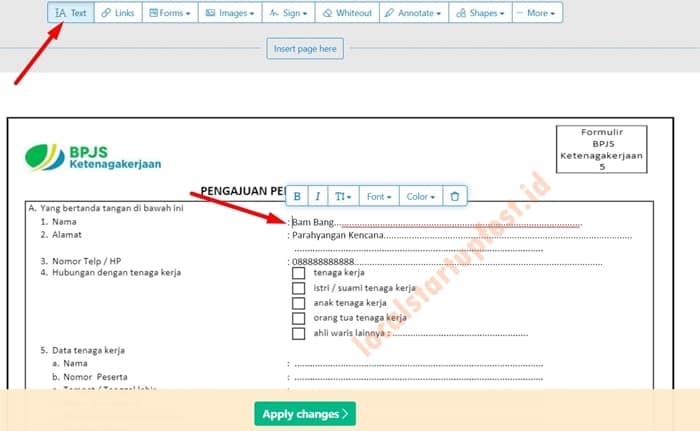 Cara Mengisi Formulir PDF Secara Online 2
