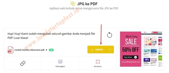 Mengubah JPG ke PDF Online dengan smallpdf 312