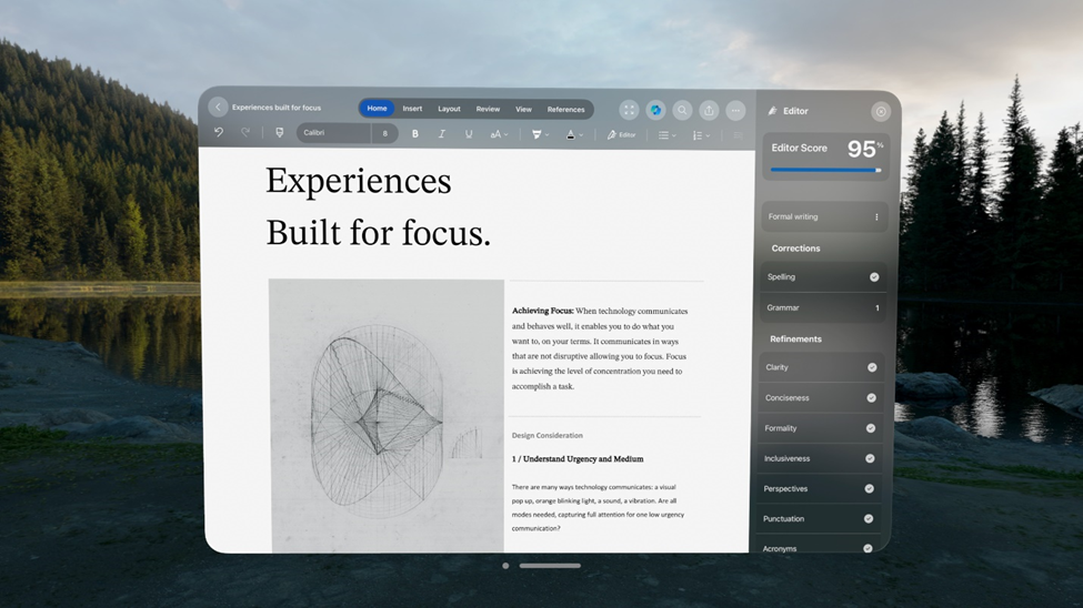 Microsoft 365 Hadir di Apple Vision Pro 1 Microsoft 365 Vision Pro