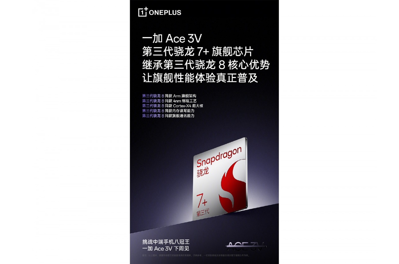 OnePlus Konfirmasi OnePlus Ace 3V Ditenagai oleh Chipset Snapdragon 7+ Gen 3 1 OnePlus Ace 3V Snapdragon