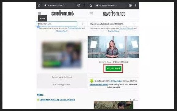 Cara Download Video di Facebook dengan Savefrom