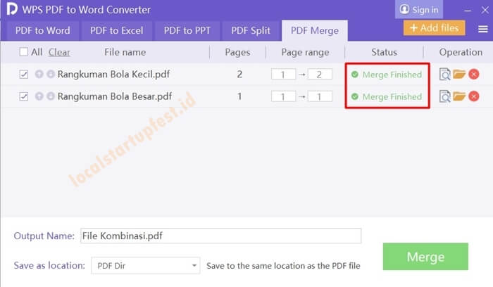 Cara Menggabungkan File PDF Offline dengan wpx office 5
