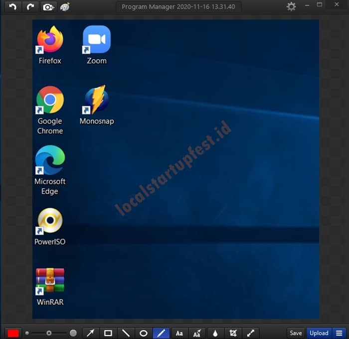 Cara Screenshot dengan monosnap 12