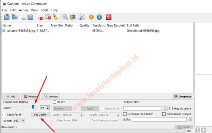 Cara mengubah ukuran foto dengan caesium 10