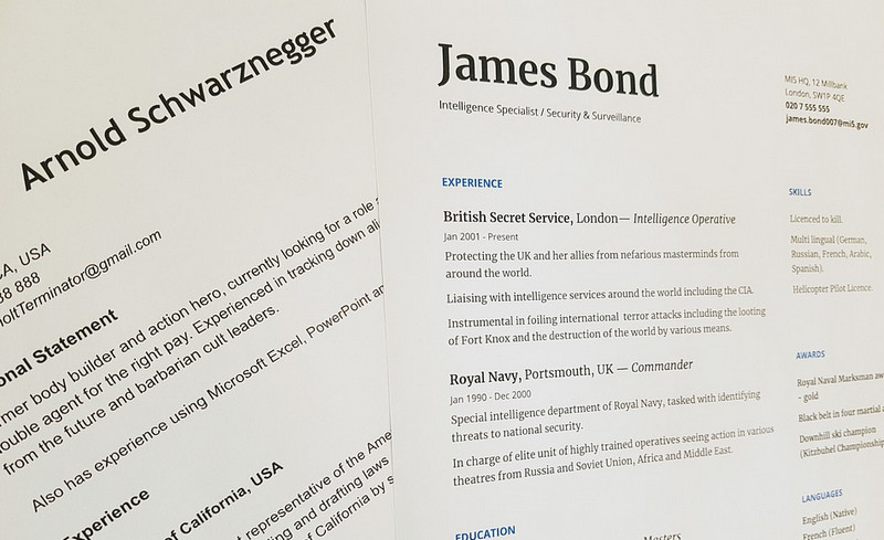 web template cv gratis