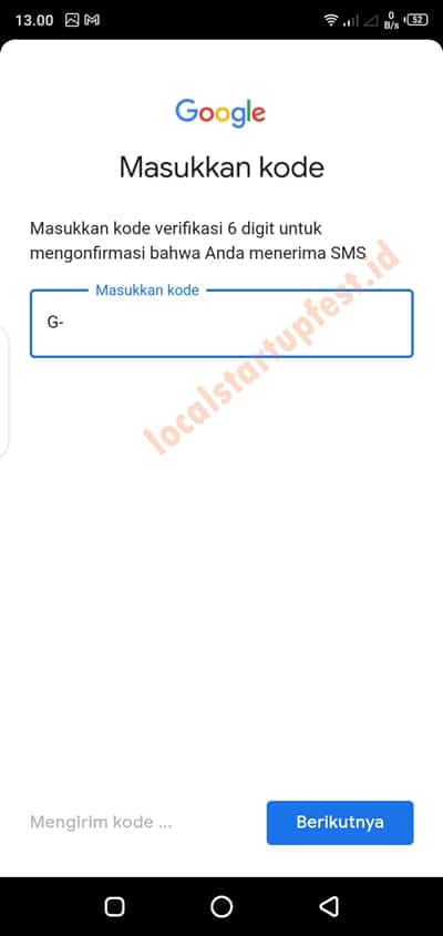 cara memasukan kode verifikasi hp gmail 17