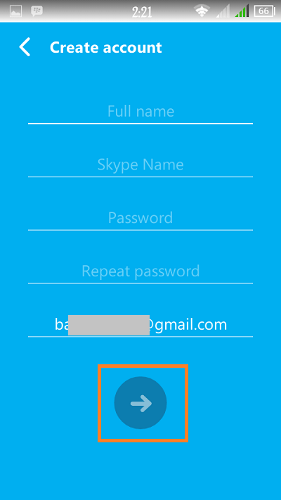 cara membuat akun skype di perangkat Android 2