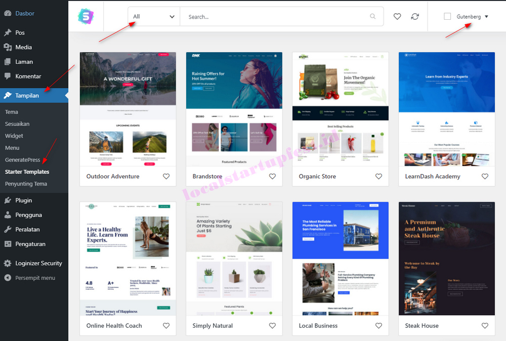 Cara membuat Website sendiri bagi pemula 15 cara menggunakan plugin starter templates website