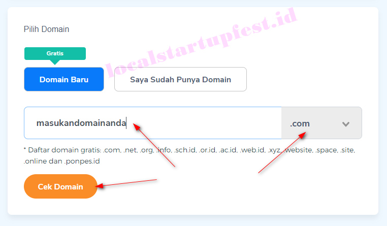 Cara membuat Website sendiri bagi pemula 3 pilih nama domain website
