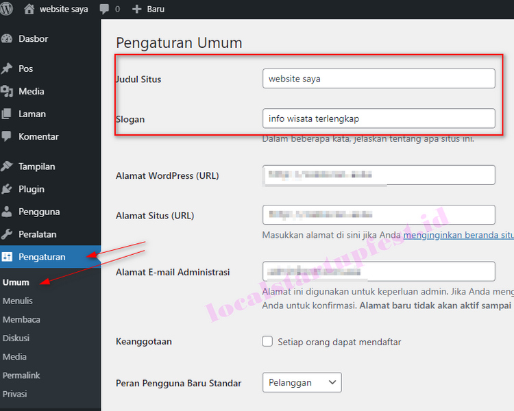Cara membuat Website sendiri bagi pemula 8 setting umum wordpress