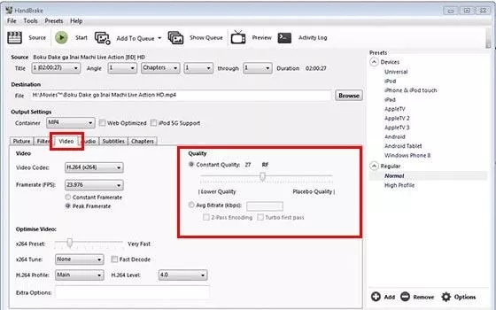 cara kompres video di pc dengan handbrake