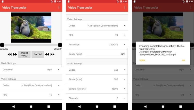 kompres video dengan aplikasi transcoder
