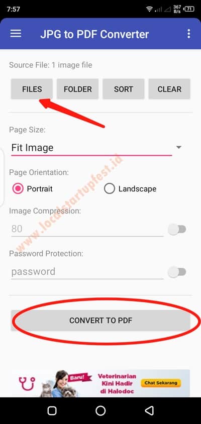 convert JPG Ke PDF di hp dengan 22