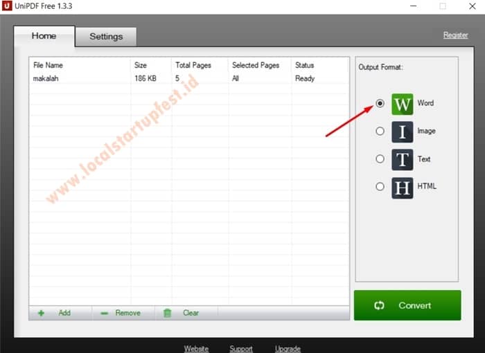 convert pdf ke word dengan unipdf 8