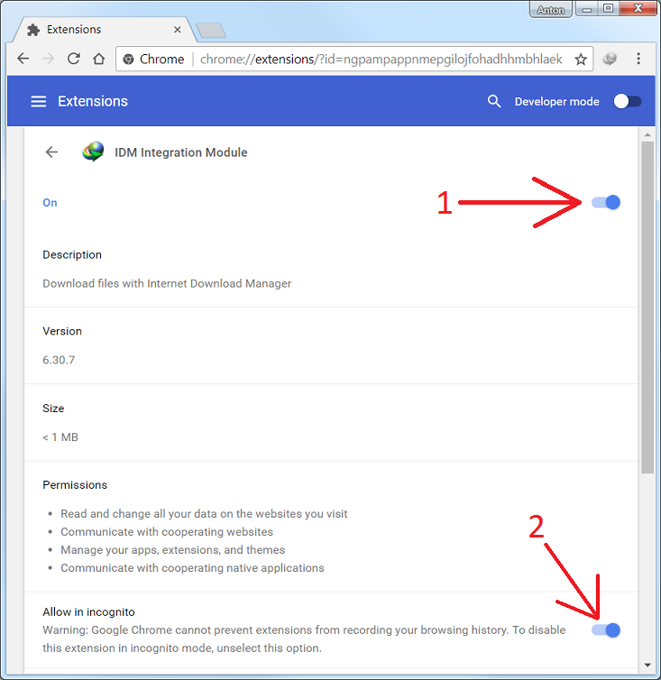 Cara Mengatasi IDM Tidak Muncul di Chrome 2 cara mengatasi idm tidak muncul di chrome 3