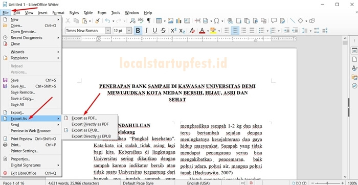konversi word ke pdf dengan libreoffice 6