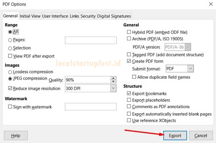 konversi word ke pdf dengan libreoffice 7